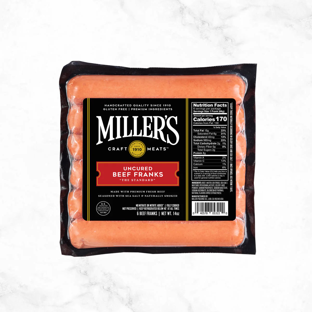 Beef Franks - 6" 4-1 - 2 lbs (8 Franks) - Online and In-Store Price